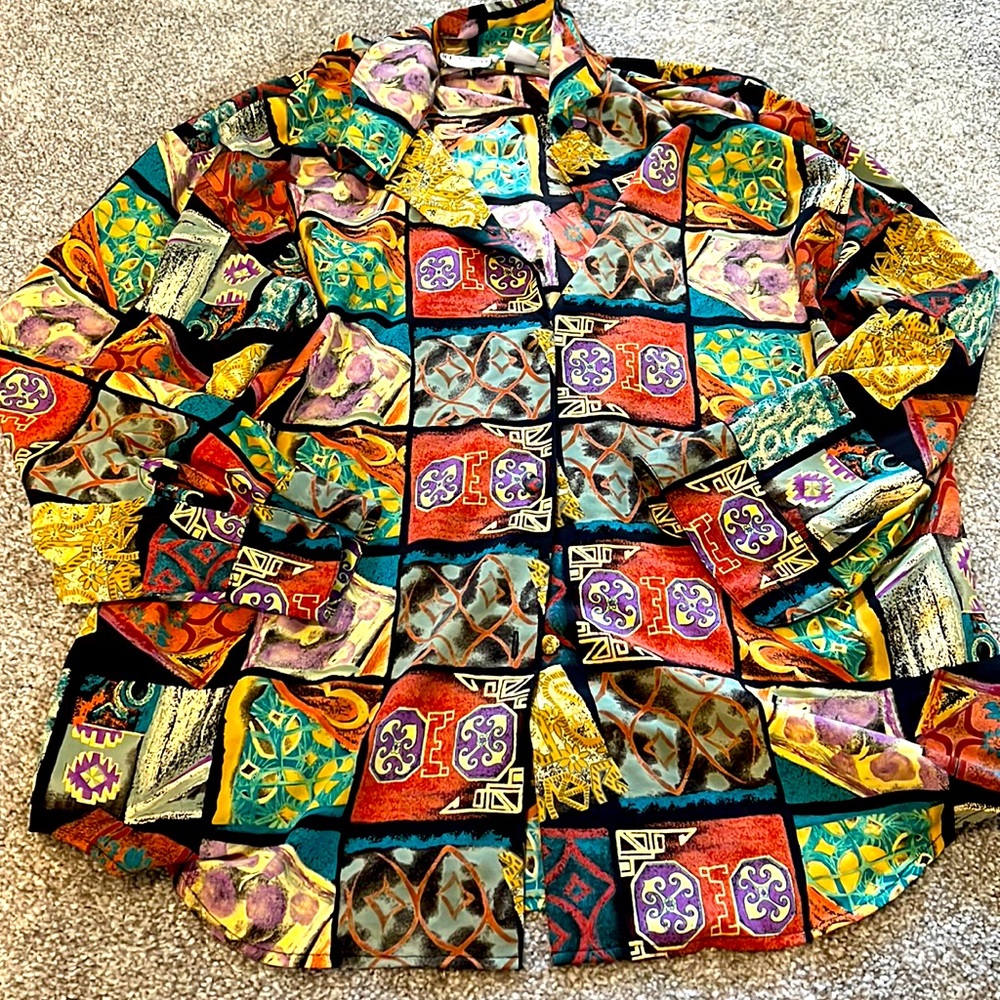 Multi-Color Patterned Men's Dress Shirt